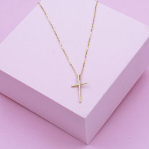 Cadena con Colgante de Cruz Oro Amarillo 18k