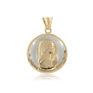 Medalla Virgen Cristal 20mm en Oro 18k