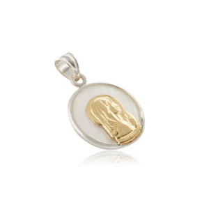 Medalla Virgen Nacar 17mm oro 18k