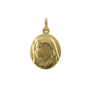 Medalla Maria Oro 18k 16mm Ovalada