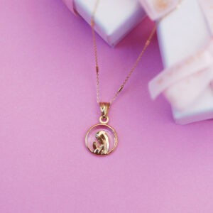 Conjunto Virgen Niña 12mm Oro 18k Cristal