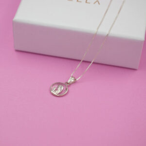 Conjunto Virgen Niña 12mm Plata Cristal