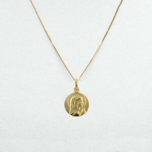 Conjunto Medalla Virgen Niña Oro 18k