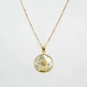 Conjunto Virgen Niña 17mm Oro 18K