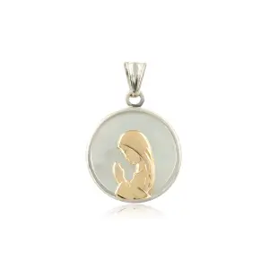 Medalla Virgen Niña Duble Nacar 17mm