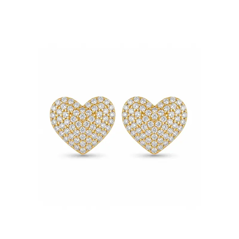 AN_CORAZONCIRCONES4 Aro con forma de corazón, de oro amarillo 18k con circones. Una joya hermosa.