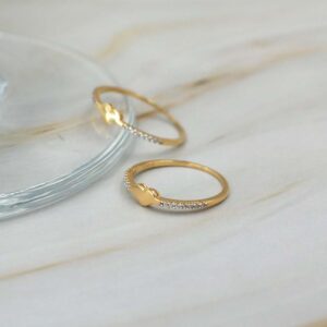 Anillo Love con Circones Oro 18k