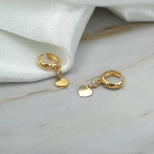 Aro Argolla Corazon Liso Oro 18k