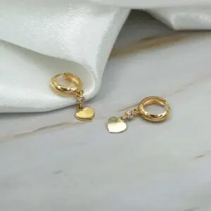 Aros delicados con circones – oro amarillo 18 quilates