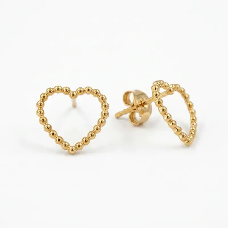 Aro con forma de corazón, de oro amarillo 18k.