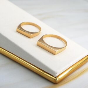 Anillo Sello Recto Oro 18k