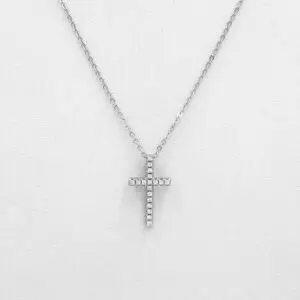 Conjunto Cruz Circones en Plata 925 Italiana Rodinada