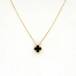 Conjunto Trébol Ónix Oro 18k