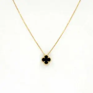 Conjunto Trébol Ónix Oro 18k