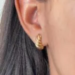 Aros de oro 18k estiloso y moderno, ideales para combinar (stacking)