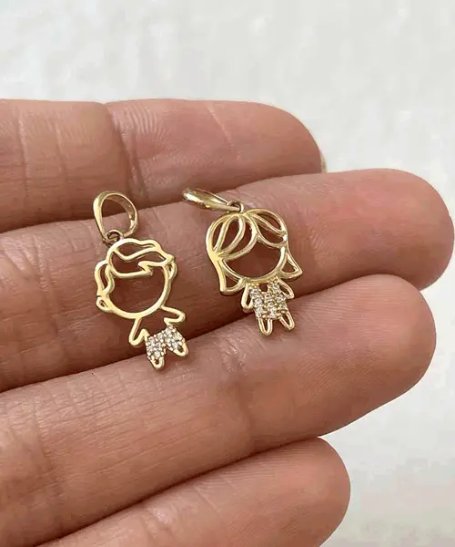 Colgantes niños Oro 18k - representan el amor y familia