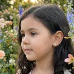 aros flor oro amarillo 18k delicados