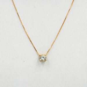 Cadena Punto de Luz de oro amarillo 18k con topacio natural.