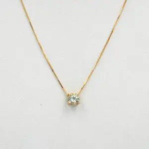 Cadena Punto de Luz de oro amarillo 18k con topacio natural.