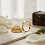 par de argollas de matrimonio oro amarillo 18k con diamante