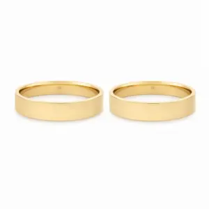 argollas de matrimonio flat oro amarillo 18k de 4 mm