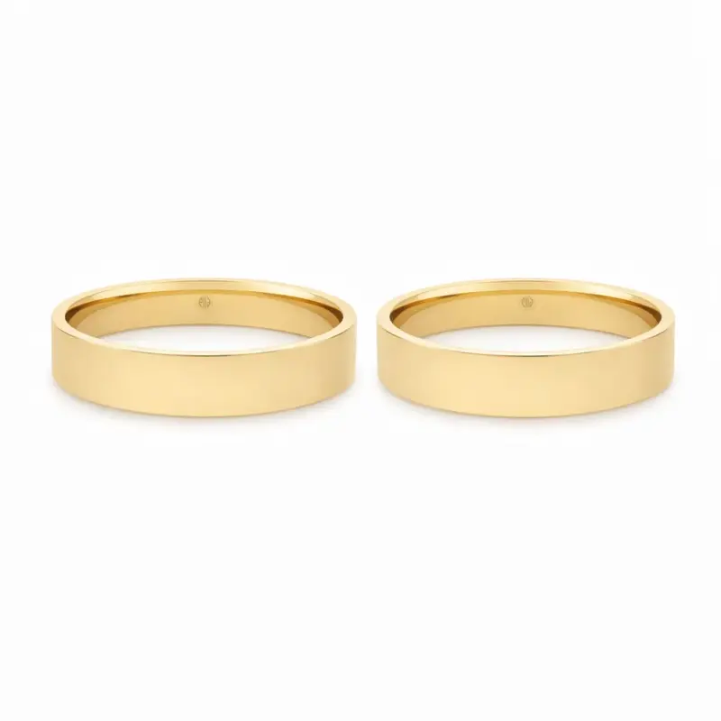 argollas de matrimonio flat oro amarillo 18k de 4 mm