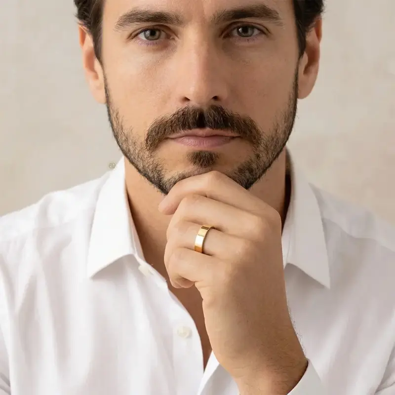 argollas de matrimonio planas oro 18k perfil recto