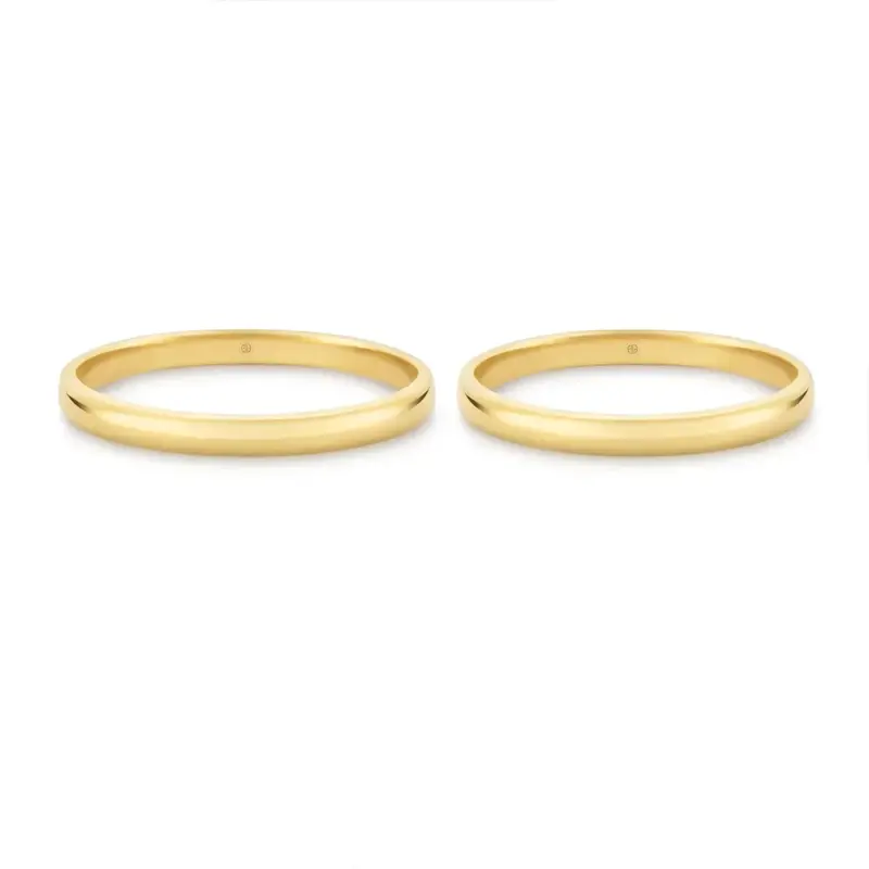 argolla de matrimonio modelo inglés oro amarillo 18k de 2 mm