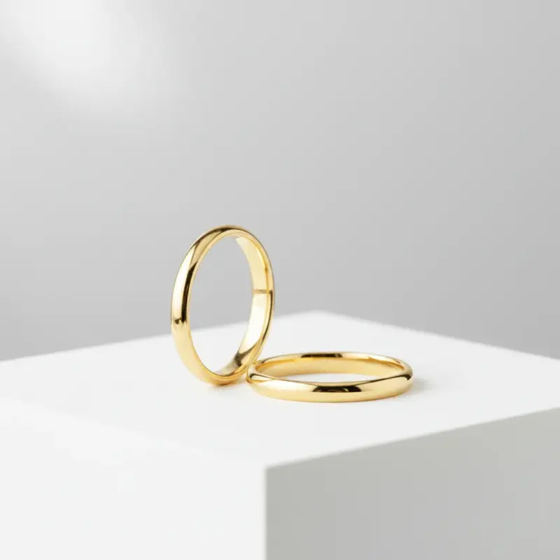 alianza de matrimonio fina oro amarillo 18k modelo inglés