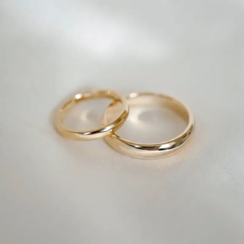alianzas clásicas de matrimonio en oro amarillo 18k de 3,5 mm