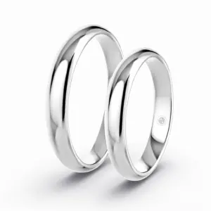 argollas de matrimonio modelo inglés en oro blanco 18k de 3,5 mm