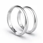 argollas de matrimonio clásicas en oro blanco 18k diseño modelo inglés