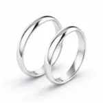 argollas modelo inglés oro blanco 18k con perfil redondeado y lados rectos