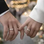 par de argollas de matrimonio en oro blanco 18k modelo inglés clásico