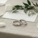 Argolla Matrimonio estilo ingles de oro blanco 18k