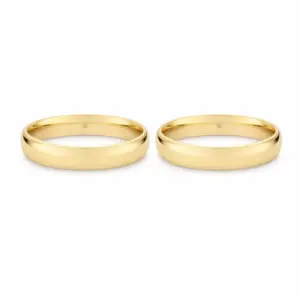 argollas de matrimonio media caña oro amarillo 18k anatómicas
