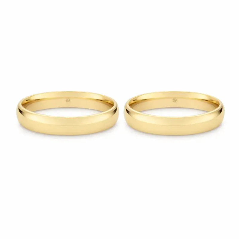 argollas de matrimonio media caña oro amarillo 18k anatómicas