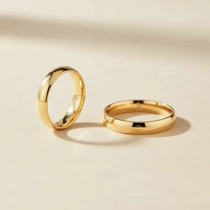 alianzas de matrimonio media caña oro 18k comfort fit 3.5 mm