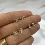 aro delicado oro amarillo 18k con circon mujer