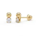 aro punto de luz oro 18k bebé niña mujer