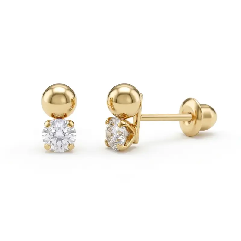 aro punto de luz oro 18k bebé niña mujer