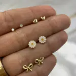 aros corazon oro amarillo 18k mujer niña