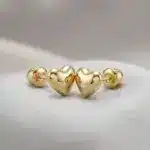 aros pequeños oro 18k diseño corazon