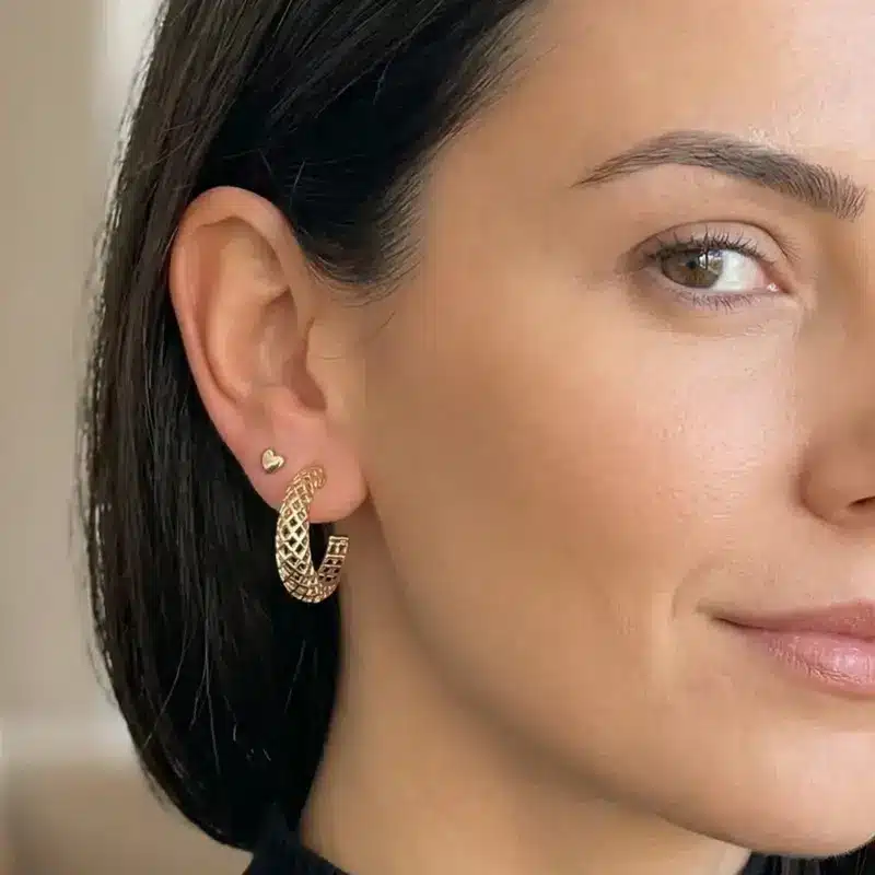 aro corazon oro 18k con broche seguro